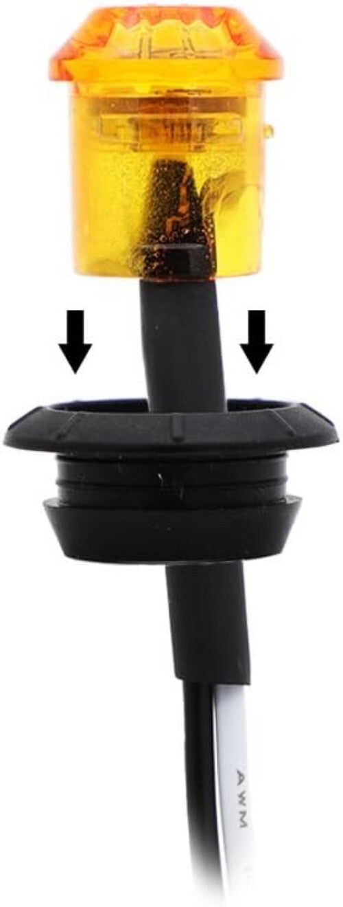 100 Pcs Amber 3/4 Inch LED Side Marker Lights for Trucks & Trailers - Waterproof