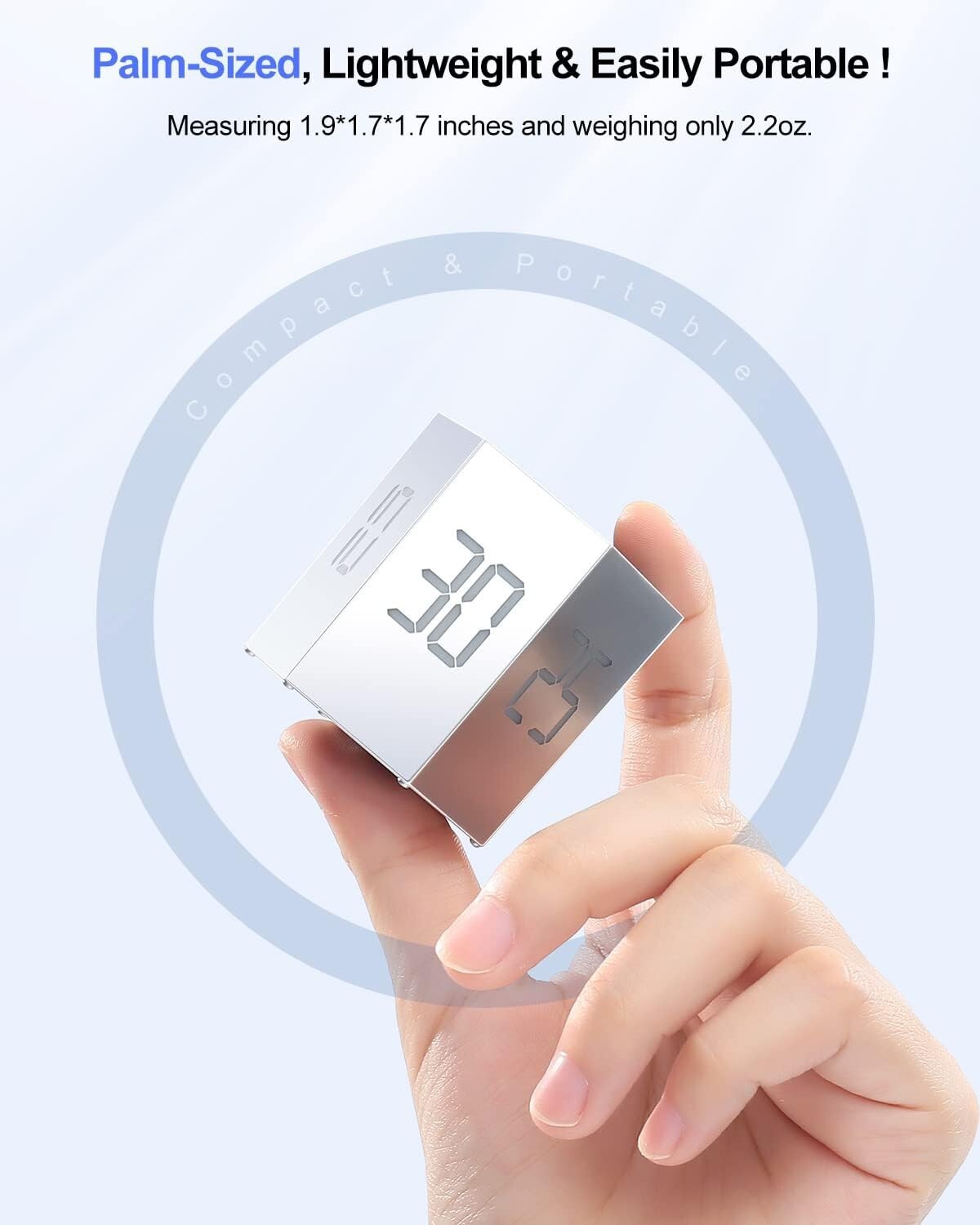 Versatile Hexagon Productivity Timer - 6 Preset Times & Custom Options - Gray