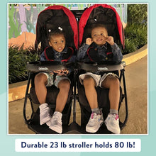 Load image into Gallery viewer, Cloud Plus Red/Black Double Stroller - Reclining, Spacious, and Stylish Design