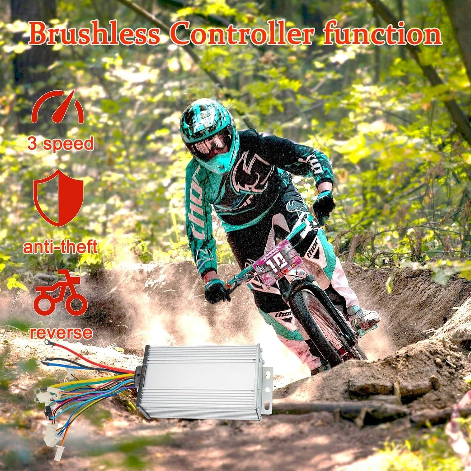 48V 1000W Electric Brushless DC Motor Kit with Speed Controller and Display