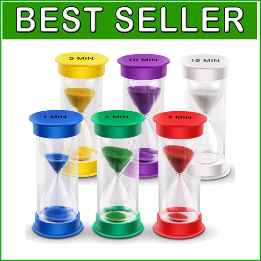 Durable Acrylic Hourglass Timer Set - 6 Colors with Timings from 1 to 15 Minutes