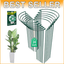 Load image into Gallery viewer, Premium 12 Pack of Sturdy 24” Green Plant Support Stakes with Half-Round Design