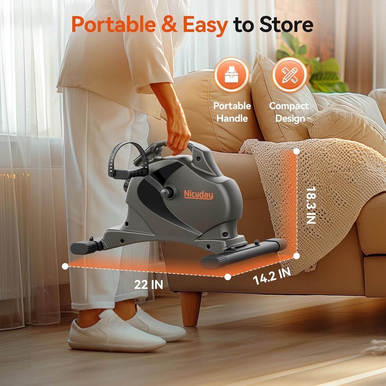 Versatile Office Bike Pedal Exerciser with Magnetic Resistance, Ideal for Rehab