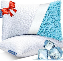 Load image into Gallery viewer, Standard Size Cooling Memory Foam Pillows 2-Pack – Machine Washable Luxury