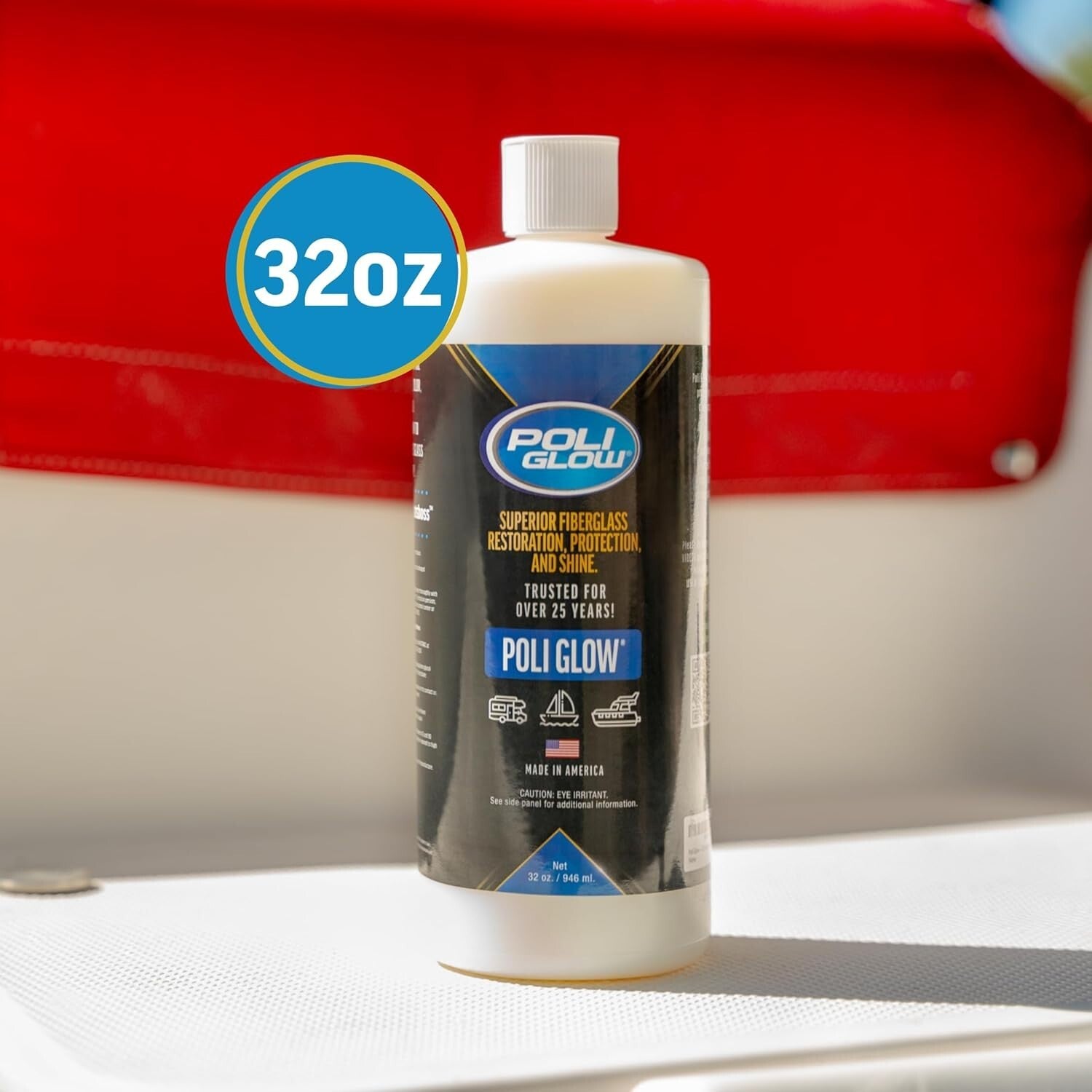 Advanced Acrylic 32 Oz Polish for Boats & RVs - Long-Lasting Shine & Protection