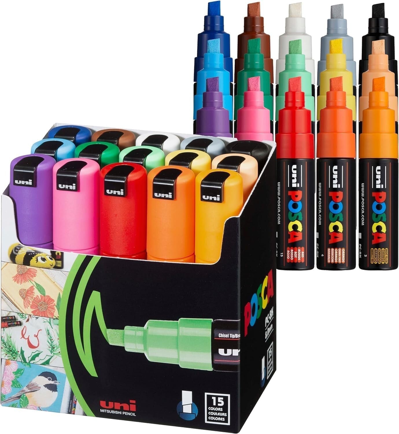 15 Count Uni Paint Markers with Bold Tips – Perfect for Creative Expression