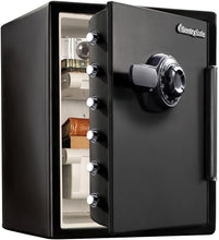 Load image into Gallery viewer, Durable Black Fireproof &amp; Waterproof Safe with Combo Lock - 1-Hour Protection
