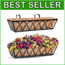 Load image into Gallery viewer, Set of 2: 24-Inch Metal Hanging Planters with Coco Liners for Outdoor Gardens