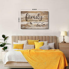 Load image into Gallery viewer, Large 32x48 Family Canvas Art - Motivational Wall Decor with Wood Grain