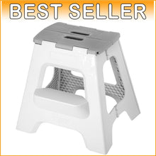 Load image into Gallery viewer, Gray Foldable Step Stool - Lightweight, Safe, Supports 330 lbs for Home Use