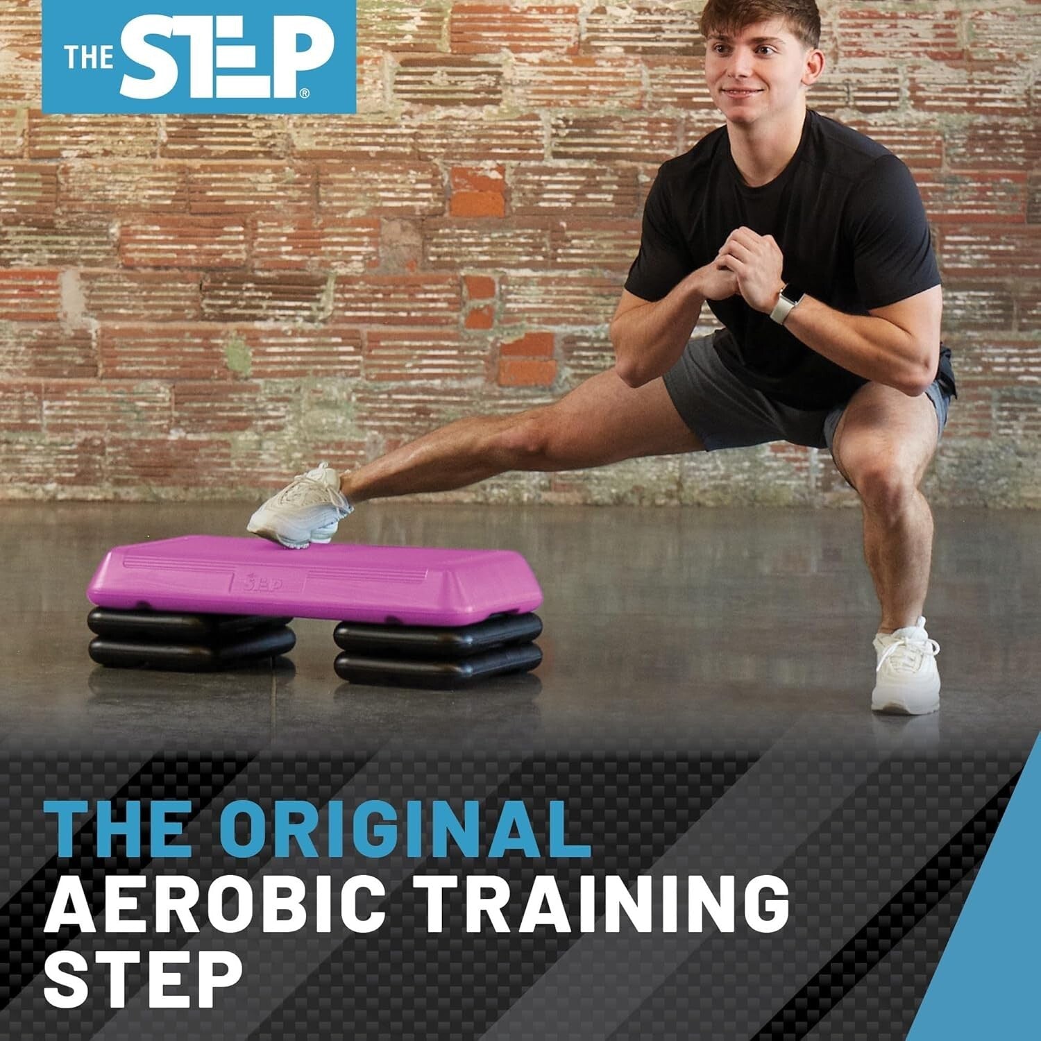 Sturdy Circuit Size Aerobic Step with Non-Slip Risers - Ideal Home Gym Accessory