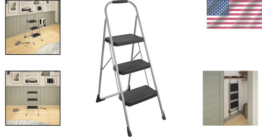 Stable and Lightweight Three-Step Folding Step Stool for Home Improvement Tasks