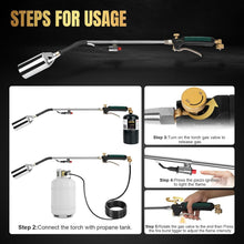 Load image into Gallery viewer, 1,200,000 BTU Propane Weed Torch Kit with 30-Inch Flame for Eco-Friendly Weeding
