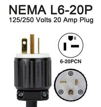 Load image into Gallery viewer, Premium 220V-250V to 110V-125V Electrical Plug Adapter, 20A Capacity, 10AWG