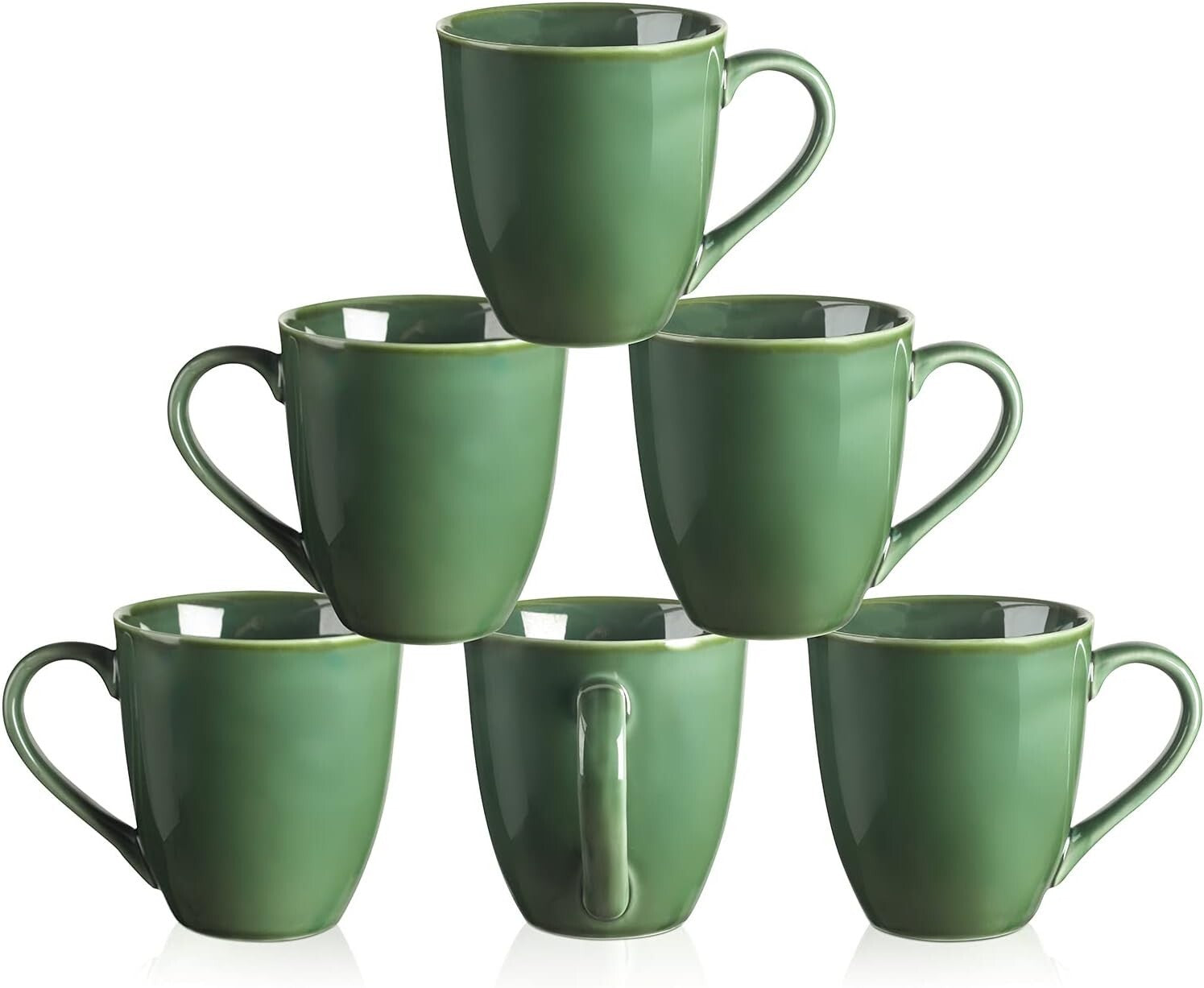 Chic 12 oz Stackable Coffee Mugs - Dishwasher & Microwave Safe, Unique Glaze