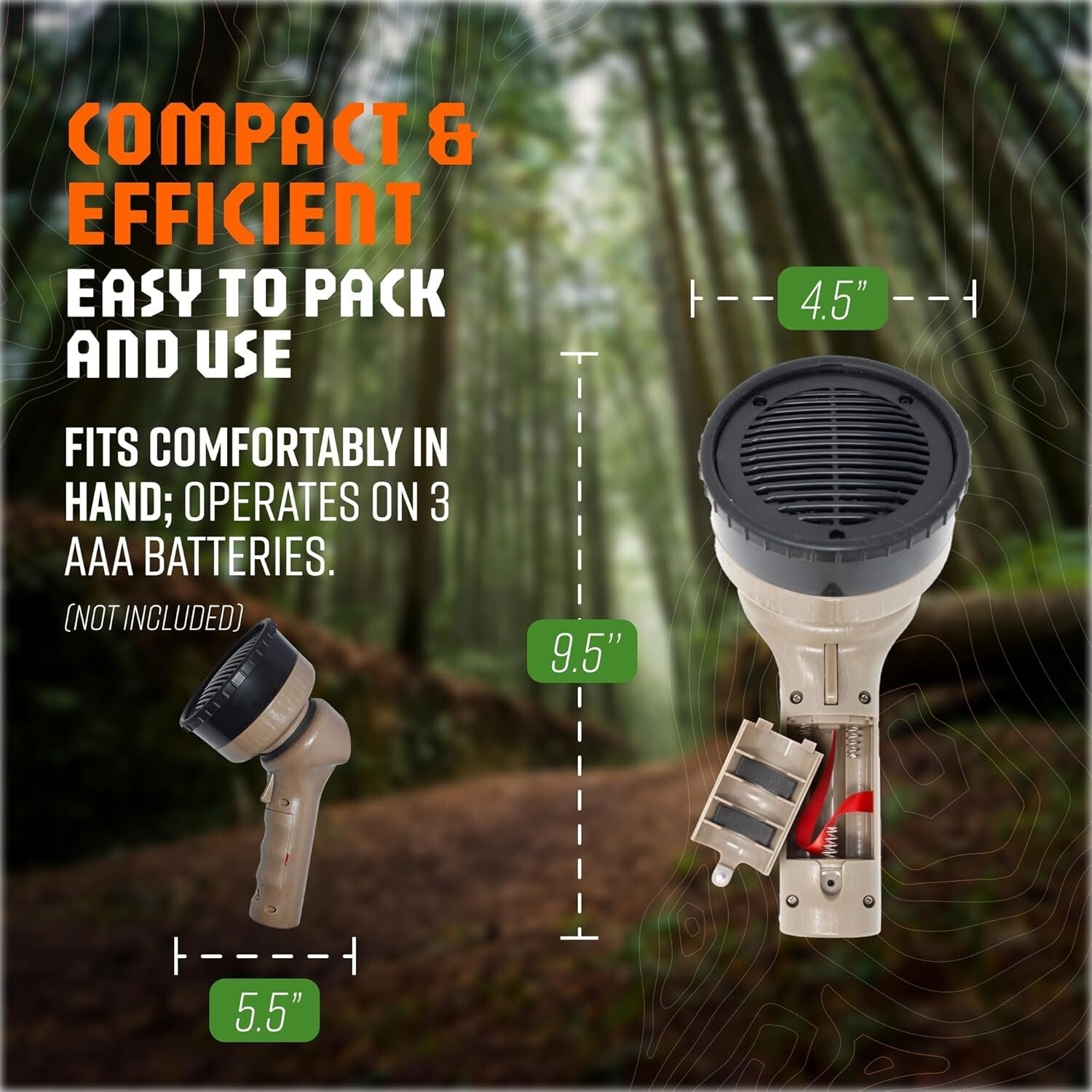 120+ Decibel Handheld Caller with 20 Proven Predator Calls - Lightweight Design