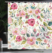 Load image into Gallery viewer, Water-Resistant Spring Floral Shower Curtain - 69"W x 84"L with Bold Graphics