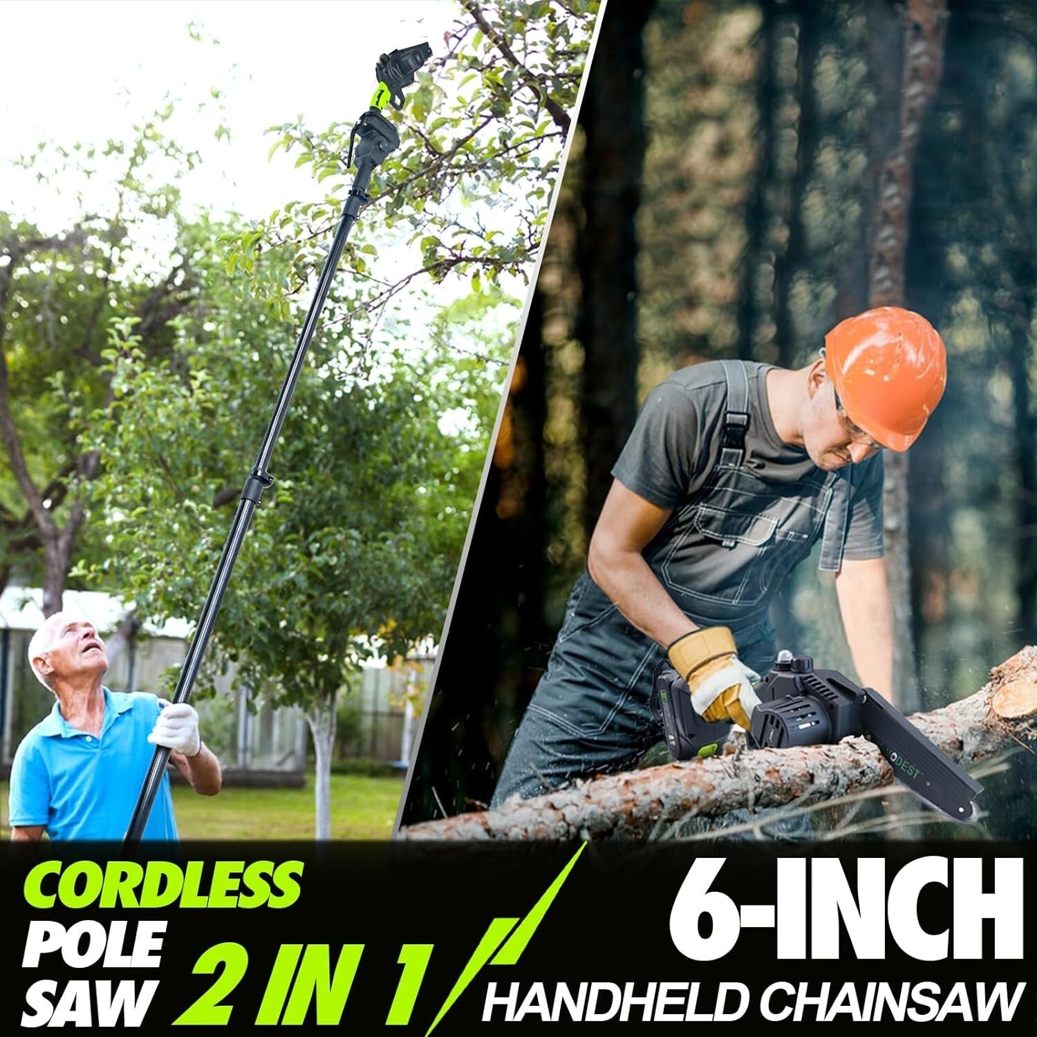 Efficient 5.5 LB 2-in-1 Chainsaw with Automatic Lubrication & Safety Features