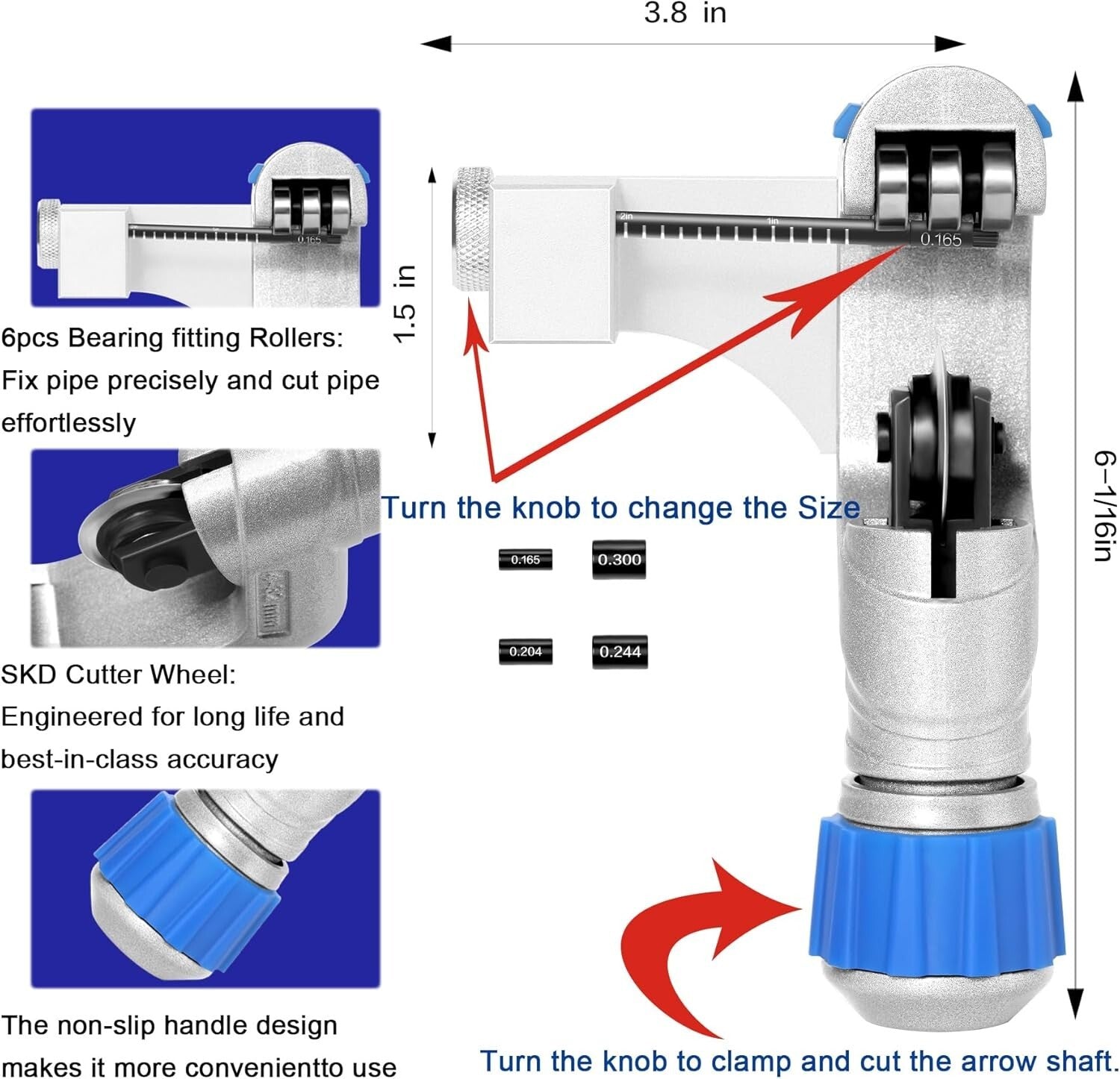 Efficient Archery Arrow Cutter for Carbon and Fiberglass with Compact Design