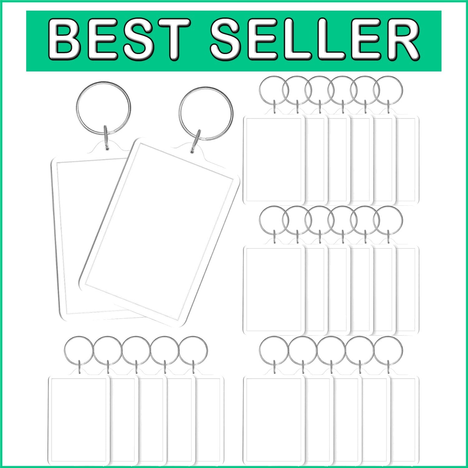 Durable Clear Acrylic Keychain Blanks - Perfect for Crafting and Memorabilia