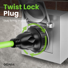 Load image into Gallery viewer, Bright Green 50ft 20 Amp Heavy-Duty RV Extension Cord with Twist Lock Adapter