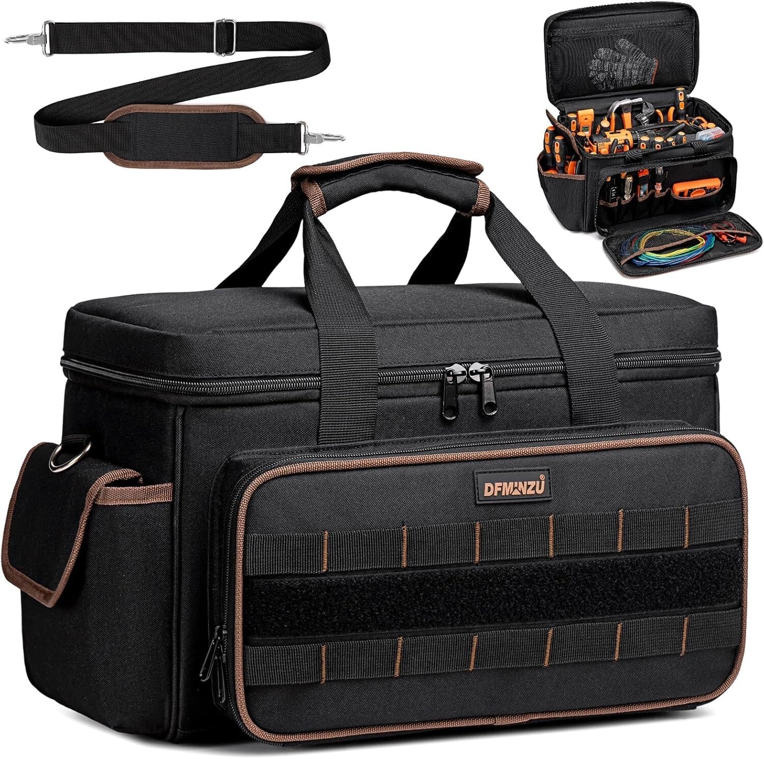 17" Heavy Duty Tool Bag with 20 Pockets - Portable Organizer for Professionals