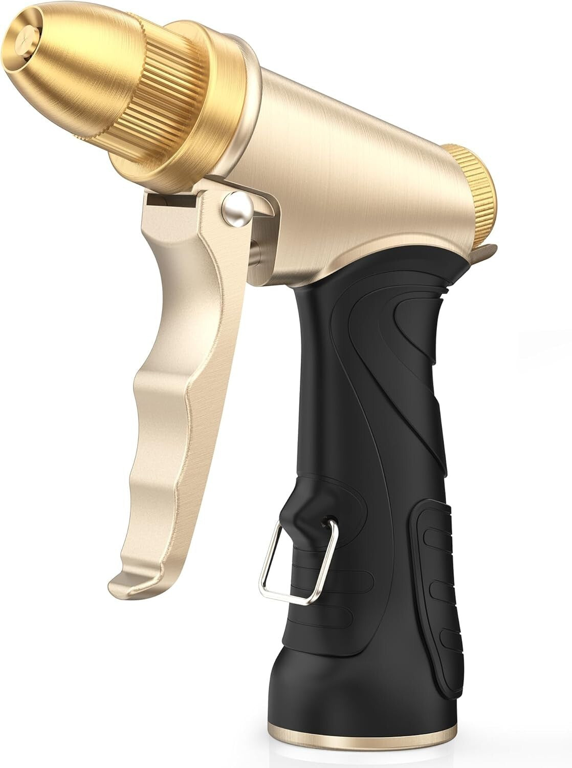 Durable Brass Garden Hose Nozzle - Adjustable Patterns for Cleaning & Watering