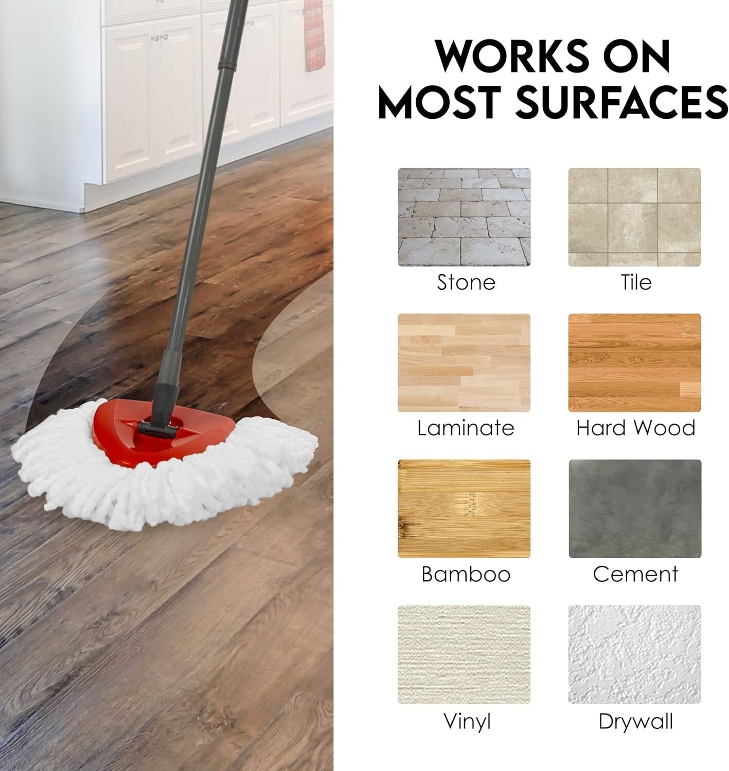 6-Pack Reusable Ocedar Mop Heads - Lightweight & Washable Cleaning Solution