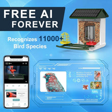 Load image into Gallery viewer, Solar-Powered Bird Feeder Camera with Two-Way Audio and App Alerts for Gardens