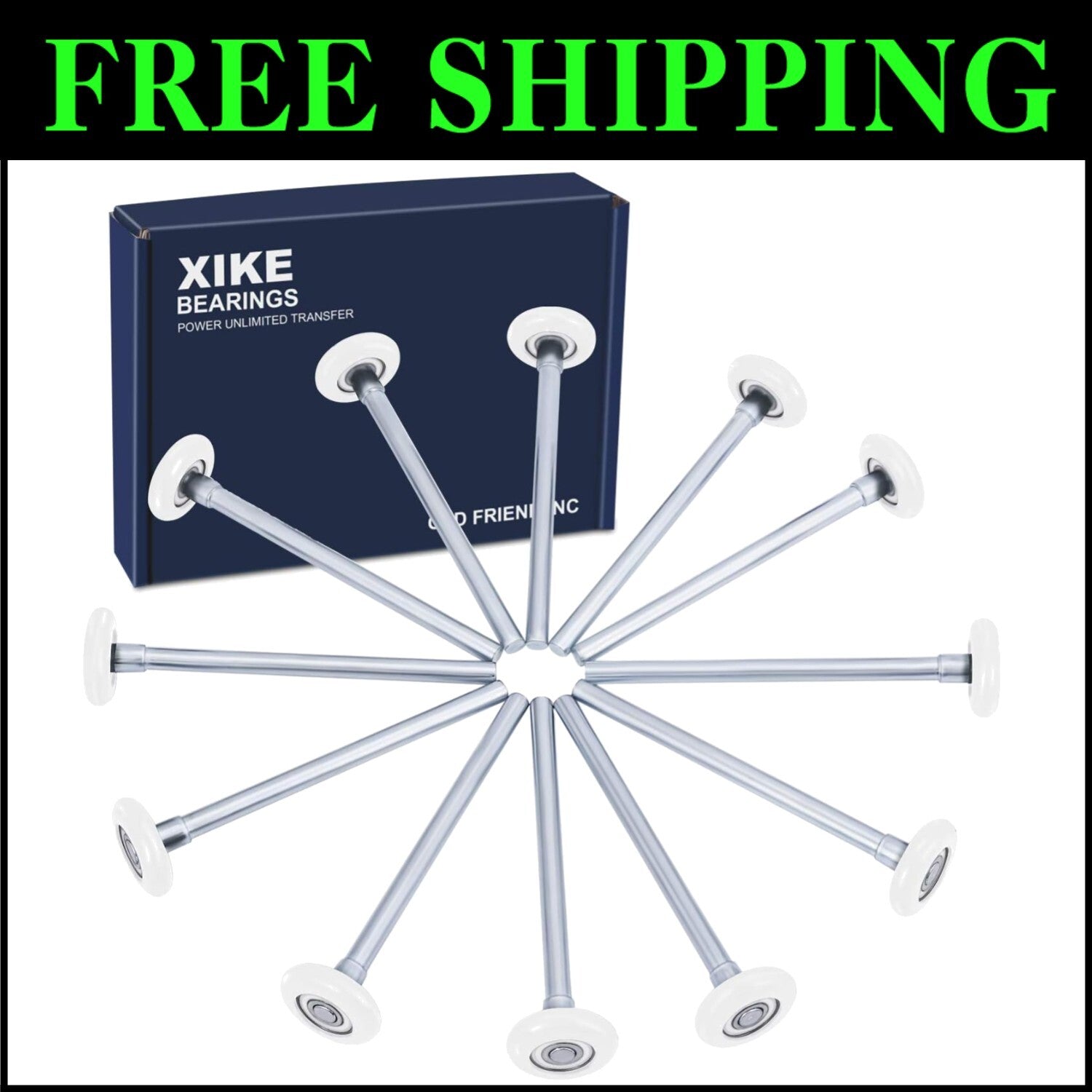 12 Pack 2" Nylon Casters with 7" Stem - High Load & Quiet Precision Bearings