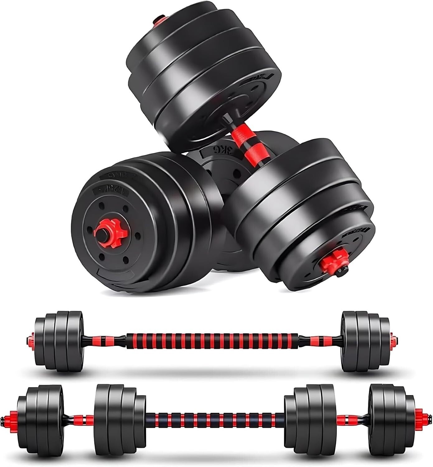 Compact Adjustable Dumbbells Set with Non-Slip Grip - Ideal for Home Workouts