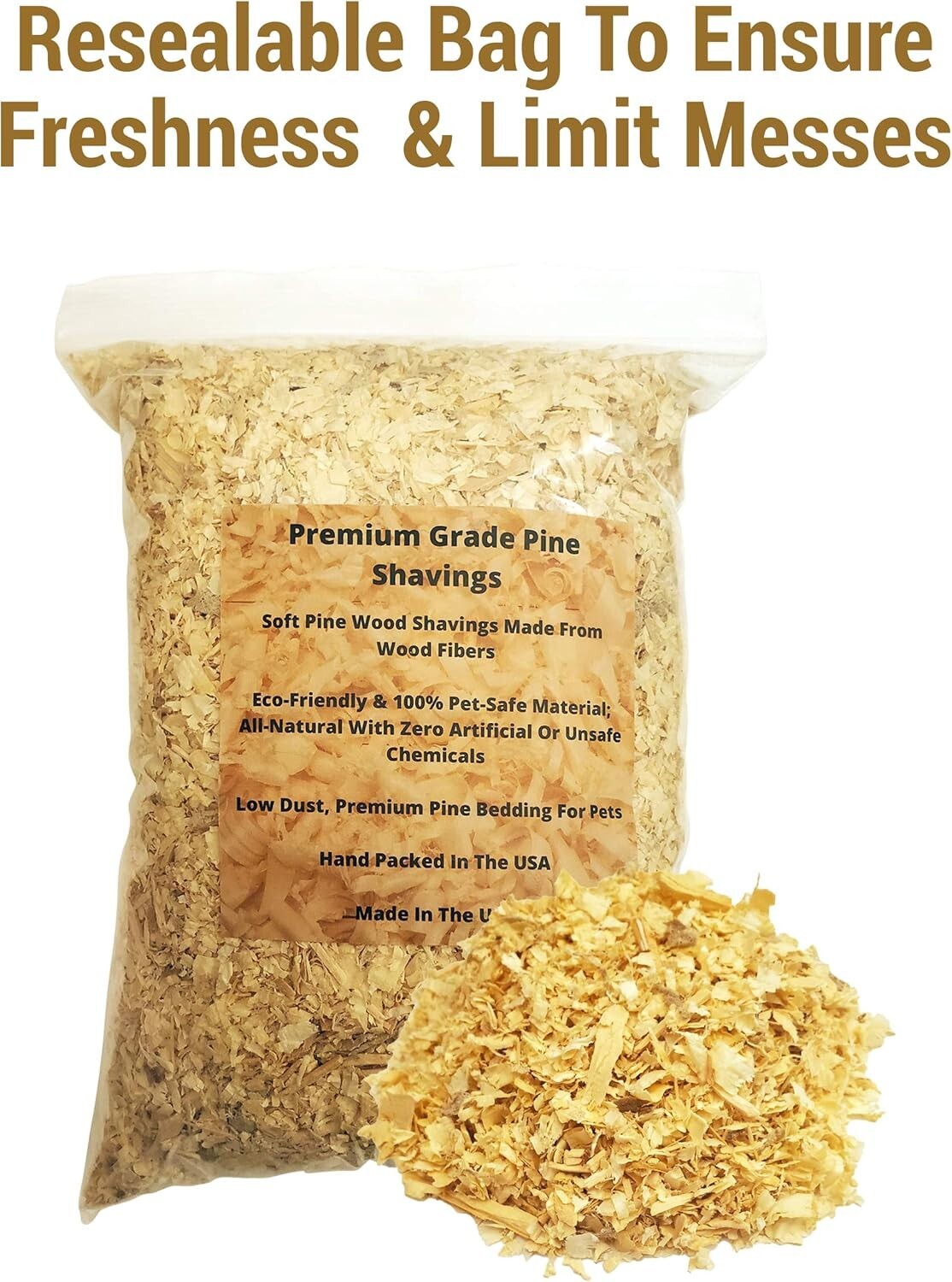 16 Quart Pine Bedding for Small Animals | Absorbent, Eco-Friendly, Made in USA