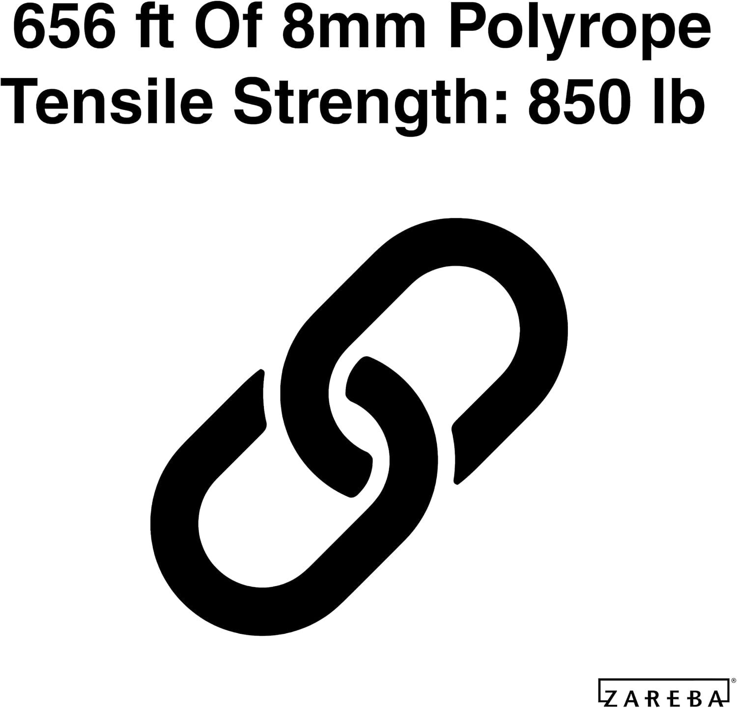 656ft Lightweight UV-Protected Electric Fencing Polyrope with 6 Aluminum Wires