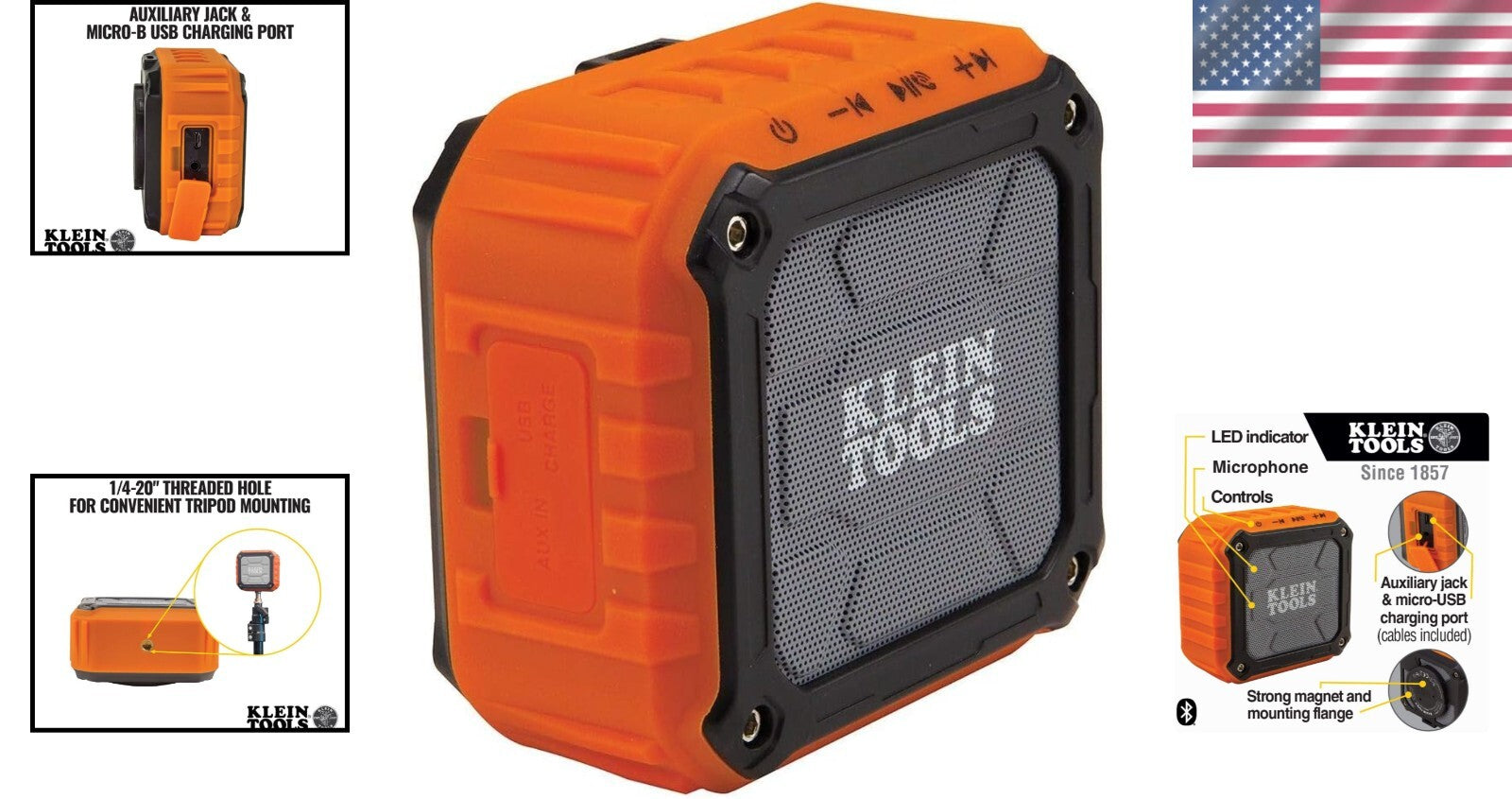Compact Jobsite Bluetooth Speaker - Rugged, Versatile & Ideal for Professionals