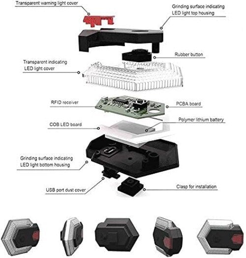 USB Rechargeable Bike Tail Light with Turn Signals - Waterproof & Bright LED