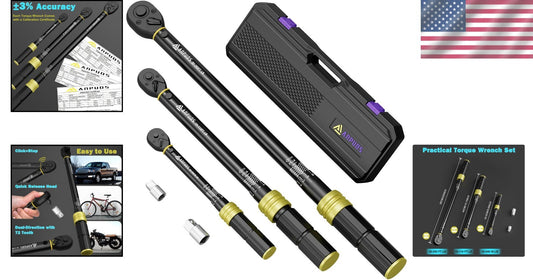 5-Piece Click Torque Wrench Set with Dual Direction - 20-240in.lb to 30-250Ft.lb