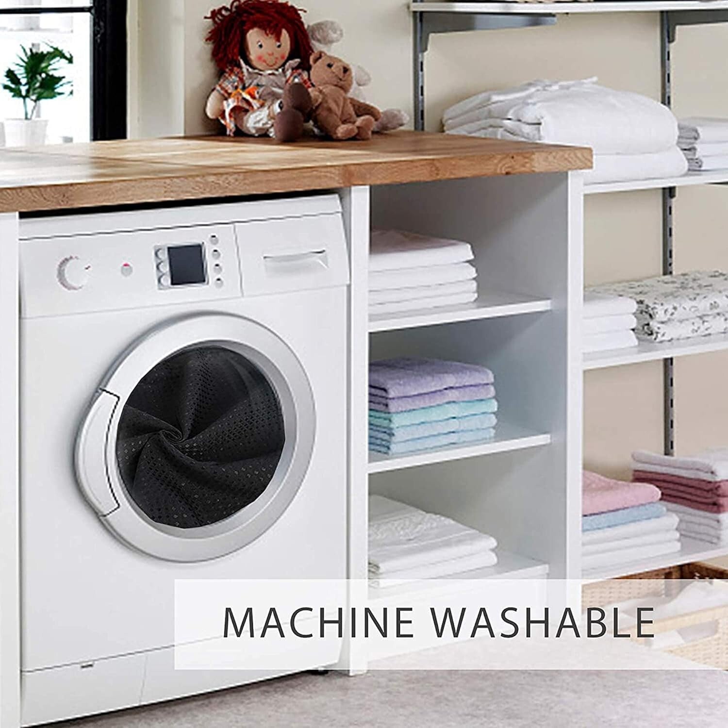 Luxury Hotel-Grade Shower Curtain with Thick Waffle Weave & Mesh Top - 72x74