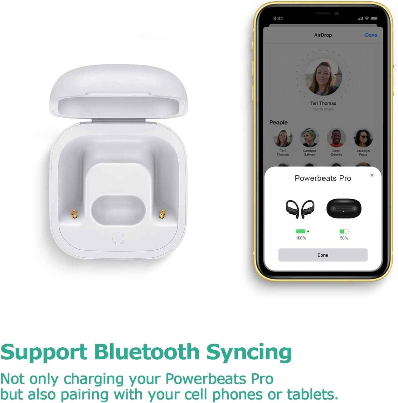 700mAh Bluetooth Charging Case for Powerbeats Pro - Secure Replacement in White