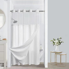 Load image into Gallery viewer, Luxury No Hook Waffle Weave Shower Curtain with Snap-In Liner for Easy Install
