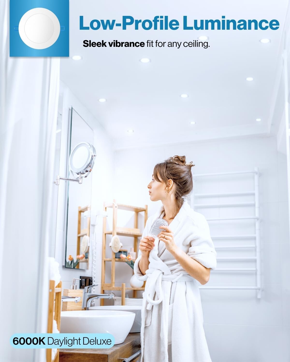 Sunco 48 Pack 6 Inch Slim LED Downlights - Dimmable & Safe Flush Mount Design