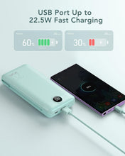 Load image into Gallery viewer, Green Travel Power Bank 20000mAh with Fast Charge &amp; Smart Display for Devices