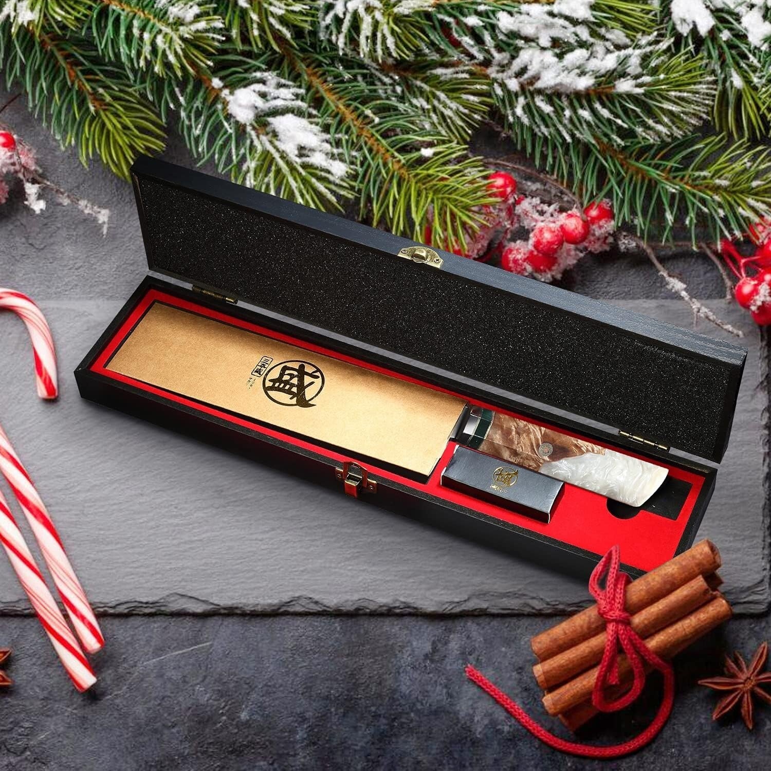 Dazzling 8" Kiritsuke Knife with Sandalwood Box - Professional Damascus Steel