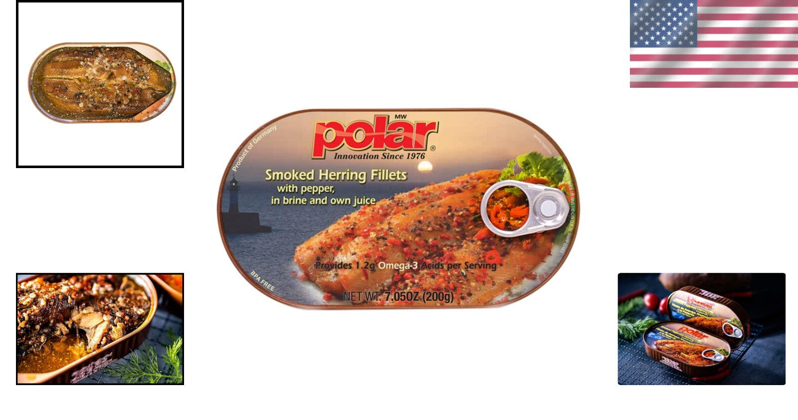 Norwegian Peppered Smoked Herring, 7.05oz Pack of 12 - Gourmet Taste Experience