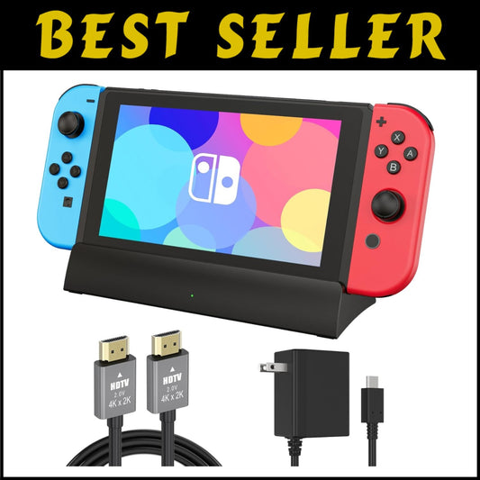 Replacement Nintendo Switch Dock - 4K Output, Lightweight with USB-C Charger