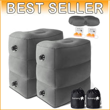 Load image into Gallery viewer, Adjustable Inflatable Foot Rest Pillow for Travel &amp; Office - 2 Pack (Dark Grey)