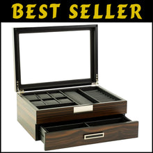 Load image into Gallery viewer, Premium Jewelry and Sunglasses Box with Magnetic Closure - 12 Compartment Design