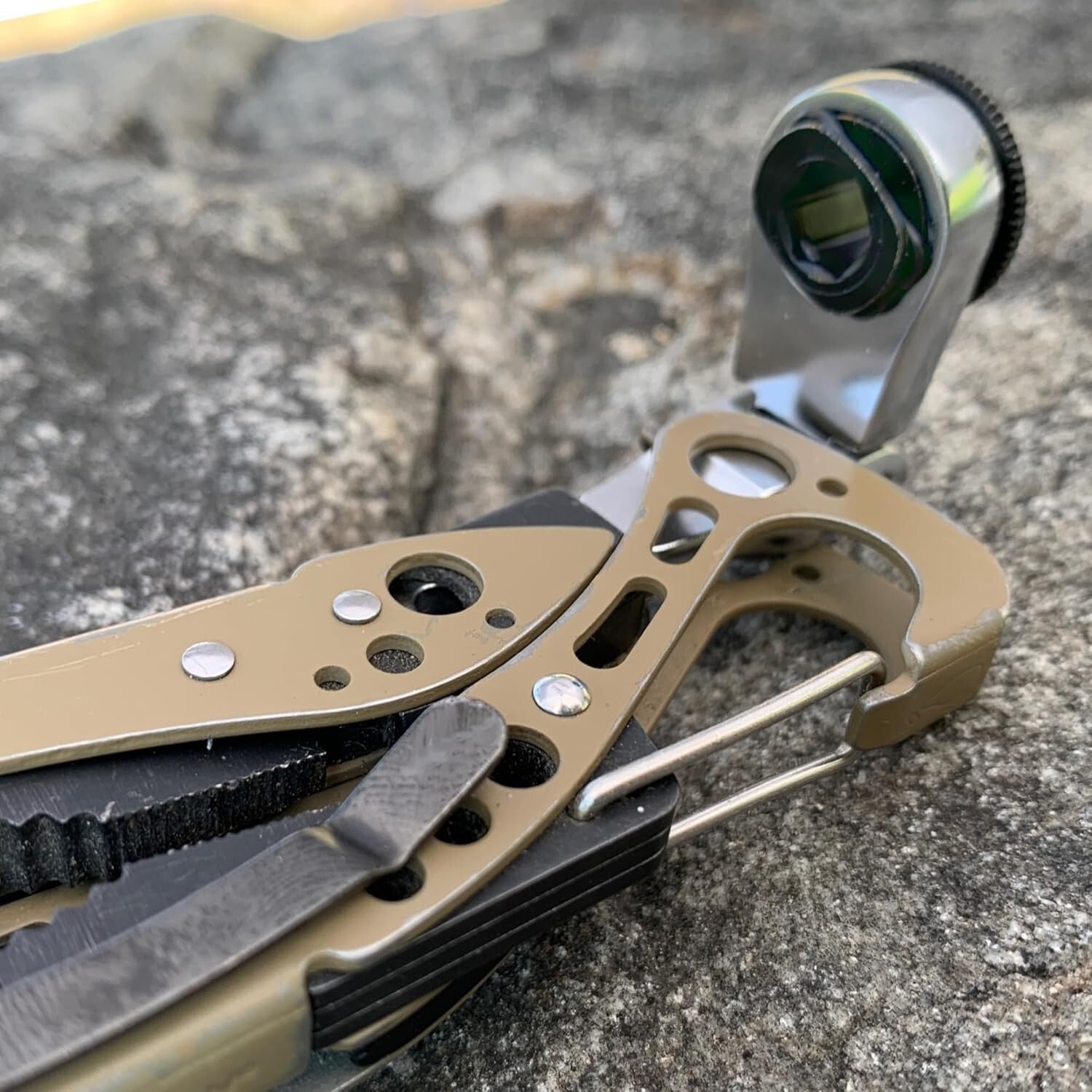 Flat End Flex Head EDC Ratchet Wrench for Leatherman Multitools - Compact Design