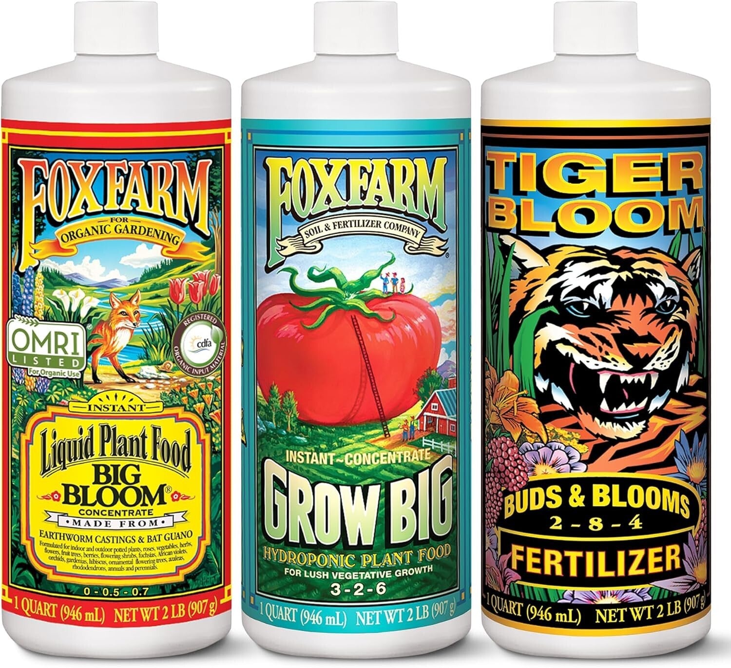 Fox Farm Hydro Nutrient Trio for Hydroponics: Vivid Growth & Abundant Blooms