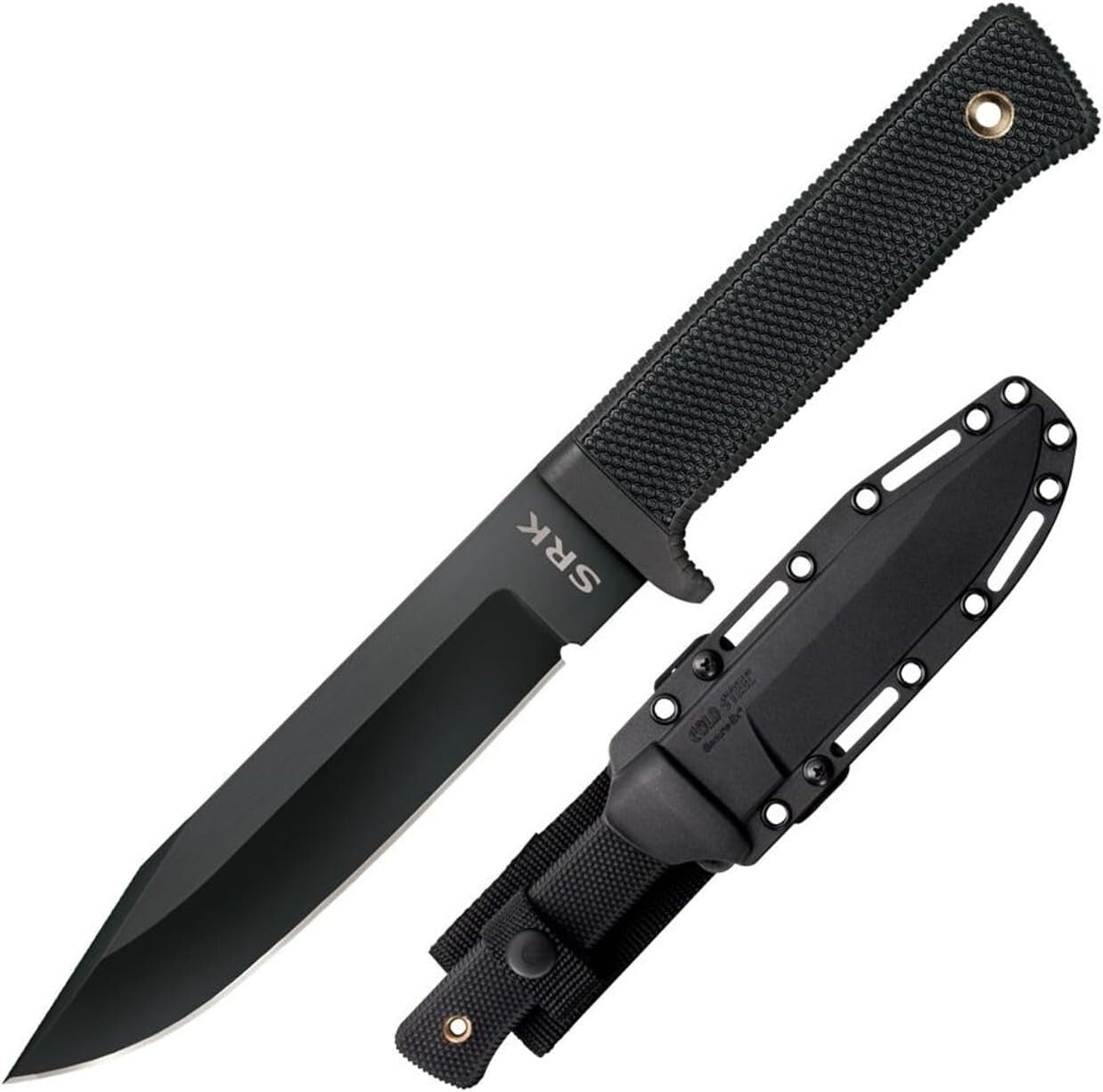 Durable 6-Inch SK-5 Clip Point Knife with Kray-Ex Handle & Secure-Ex Sheath