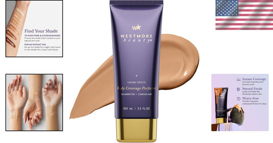 Waterproof Body Coverage Perfector - 3.5oz Tattoo Cover-Up & Flawless Skin